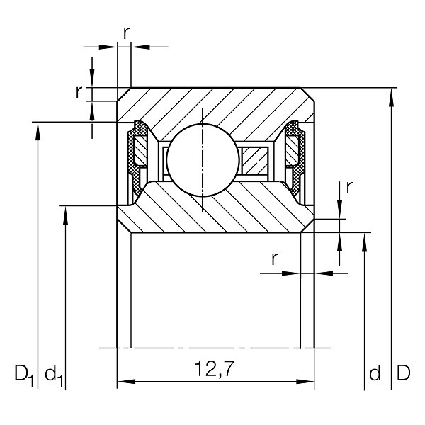 CSCU065-2RS Thin Section Bearing 165.1x184.15x12.7mm